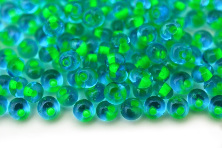 Бисер японский TOHO Magatama 3мм #0307 морская вода/желтый, окрашенный изнутри, 5 грамм Бисер японский TOHO Magatama 3мм #0307 морская вода/желтый, окрашенный изнутри, 5 грамм