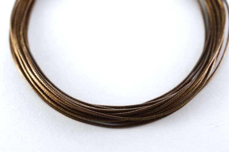 Шнур вощеный толщина 1мм, цвет коричневый, полиэфир, 53-008, 1 метр Шнур вощеный толщина 1мм, цвет коричневый, полиэфир, 53-008, 1 метр
