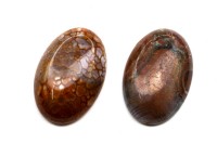 Кабошон овальный 30х20мм, Агат, цвет коричневый, 2011-011, 1шт