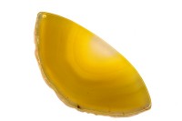 Срез Агата природного, оттенок желтый, 83х41х5мм, отверстие 2мм, 37-363, 1шт
