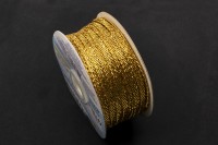 Шнур декоративный плетеный, ширина 5мм, цвет золото, 29-106, 1м