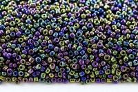 Бисер китайский круглый размер 12/0, цвет 0603 фиолетовый непрозрачный, ирис, 450г