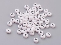 Бусина с буквой Y 7х4мм, отверстие 1мм, цвет белый/черный, 540-121, 10шт