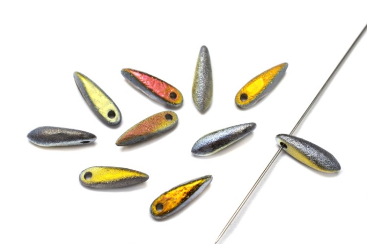Бусины Dagger beads 11х3мм, отверстие 0,8мм, цвет 00030/28083 Crystal/Marea Full, Etchet, 736-116, 10шт Бусины Dagger beads 11х3мм, отверстие 0,8мм, цвет 00030/28083 Crystal/Marea Full, Etchet, 736-116, 10шт