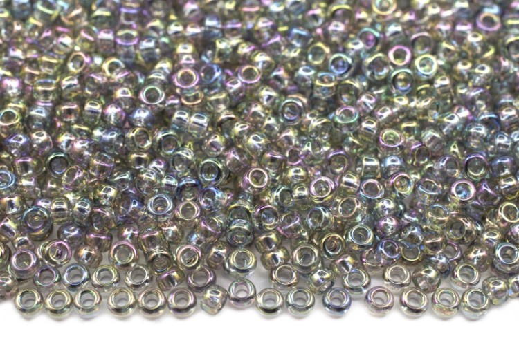 Бисер японский MIYUKI круглый 15/0 #2440 серый ирис, прозрачный, 10 грамм Бисер японский MIYUKI круглый 15/0 #2440 серый ирис, прозрачный, 10 грамм