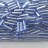 Бисер японский TOHO Bugle стеклярус 6мм #0033 светлый сапфир, серебряная линия внутри, 5 грамм - Бисер японский TOHO Bugle стеклярус 6мм #0033 светлый сапфир, серебряная линия внутри, 5 грамм