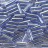 Бисер японский TOHO Bugle стеклярус 6мм #0033 светлый сапфир, серебряная линия внутри, 5 грамм - Бисер японский TOHO Bugle стеклярус 6мм #0033 светлый сапфир, серебряная линия внутри, 5 грамм
