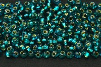 Бисер японский TOHO Magatama 3мм #0027BD изумруд, серебряная линия внутри, 5 грамм