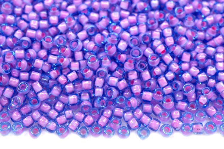 Бисер японский TOHO круглый 15/0 #0937 морская вода/розовый Bubble Gum, окрашенный изнутри, 10 грамм Бисер японский TOHO круглый 15/0 #0937 морская вода/розовый Bubble Gum, окрашенный изнутри, 10 грамм