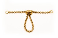 Бусина-слайдер с цепочкой 8х4мм, удлинитель 4-8см, цвет золото, латунь/хирургическая сталь, 08-013, 1шт