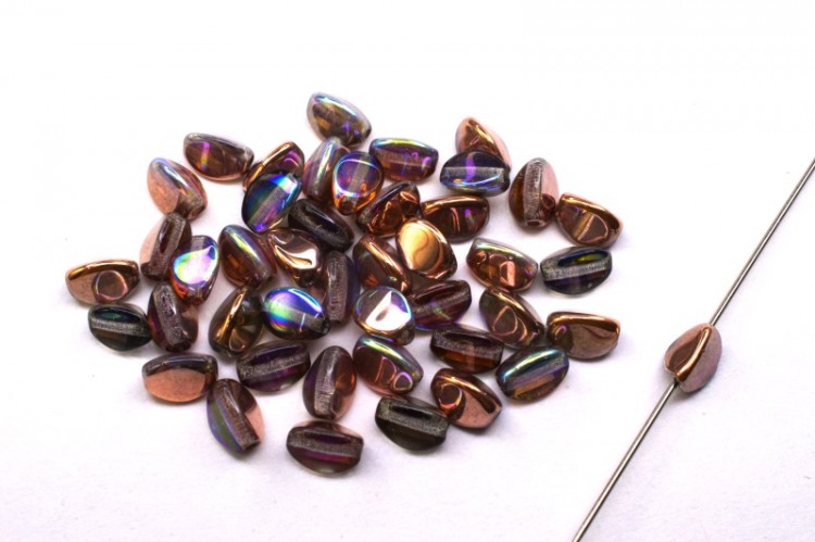 Бусины Pinch beads 5х3мм, отверстие 0,8мм, цвет 00030/98533 медь радужный/Crystal, 755-057, 10г (около 117шт) Бусины Pinch beads 5х3мм, отверстие 0,8мм, цвет 00030/98533 медь радужный/Crystal, 755-057, 10г (около 117шт)