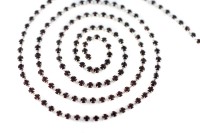 Стразовая цепь, звено 2,0х2,0мм, цвет аметист/серебро, латунь, 47-010, 50см (около 160 страз)