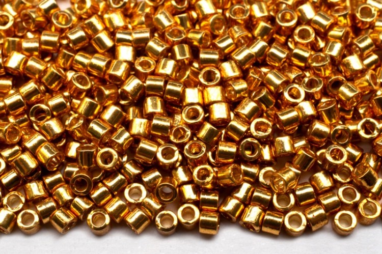 Бисер японский MIYUKI Delica цилиндр 10/0 DBM-1833 Duracoat Galvanized, желтое золото, 5 грамм Бисер японский MIYUKI Delica цилиндр 10/0 DBM-1833 Duracoat Galvanized, желтое золото, 5 грамм