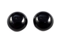 Кабошон круглый 16мм, Черный камень, цвет черный, 2023-001, 1шт