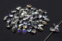 Бусины Gekko 3х5мм, отверстие 0,8мм, цвет 00030/98530 Crystal/Silver Rainbow, 724-064, 5г (около 85шт)