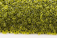 Бисер китайский круглый размер 12/0, цвет 0306 желтый, черная линия внутри, 450г