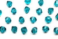 Бусины биконусы хрустальные 4мм, цвет BLUE ZIRCON, 746-043, 20шт