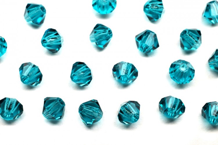 Бусины биконусы хрустальные 4мм, цвет BLUE ZIRCON, 746-043, 20шт Бусины биконусы хрустальные 4мм, цвет BLUE ZIRCON, 746-043, 20шт