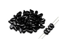 Бусины PaisleyDuo 8х5мм, отверстие 0,8мм, цвет 23980 черный непрозрачный, 751-001, 10г (около 37шт)