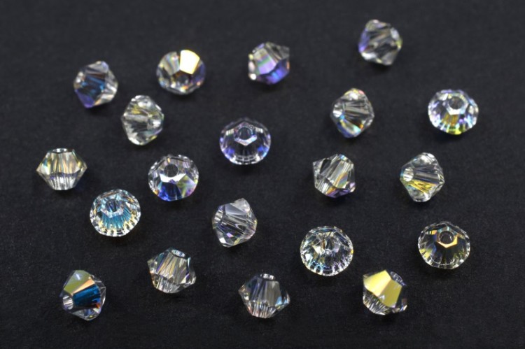 Бусина биконус Swarovski 5328 #001 AB 3мм Crystal Aurore Boreale, 5328-3-001-101, 20шт Бусина биконус Swarovski 5328 #001 AB 3мм Crystal Aurore Boreale, 5328-3-001-101, 20шт