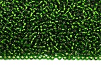 ОПТ Бисер чешский PRECIOSA круглый 10/0 57120 зеленый, серебряная линия внутри, 1 сорт, 500 грамм