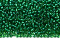 Бисер чешский PRECIOSA круглый 10/0 50105 янтарный прозрачный, зеленая линия внутри, 1 сорт, 50г