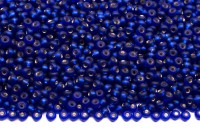 Бисер чешский PRECIOSA круглый 10/0 67300М матовый синий, серебряная линия внутри, 1 сорт, 50г