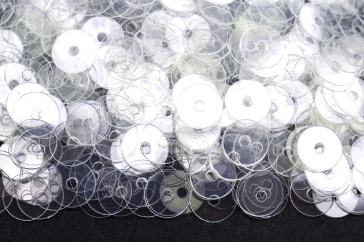 Пайетки круглые 6мм плоские, цвет 06 прозрачный, пластик, 1022-163, 10 грамм Пайетки круглые 6мм плоские, цвет 06 прозрачный, пластик, 1022-163, 10 грамм