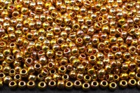 Бисер японский TOHO круглый 11/0 #0722 золото Мидаса, гальванизированный, 10 грамм