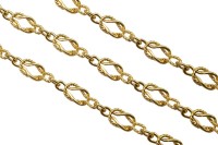 Цепочка для бижутерии звено 20-27,5х6-10х2-4мм, соединительное звено 8х1,5мм, цвет золото, сплав металлов, 27-352, 1м