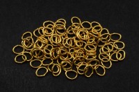 Кольца соединительные овальные 5,5х4,3х1мм, разъёмные, цвет золото, железо, 13-095, 10г (около 200шт)