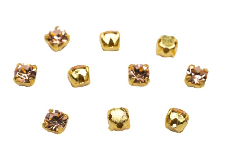 Шатоны Preciosa Maxima 3,2мм в оправе, цвет light peach DF/gold, 63-308, 10шт Шатоны Preciosa Maxima 3,2мм в оправе, цвет light peach DF/gold, 63-308, 10шт