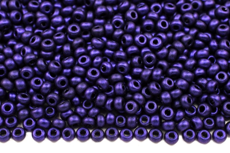 Бисер чешский PRECIOSA круглый 10/0 94207М матовый синий непрозрачный металлик, 1 сорт, 50г Бисер чешский PRECIOSA круглый 10/0 94207М матовый синий непрозрачный металлик, 1 сорт, 50г