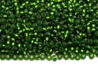 Бисер чешский PRECIOSA круглый 10/0 57120М матовый зеленый, серебряная линия внутри, 1 сорт, 50г