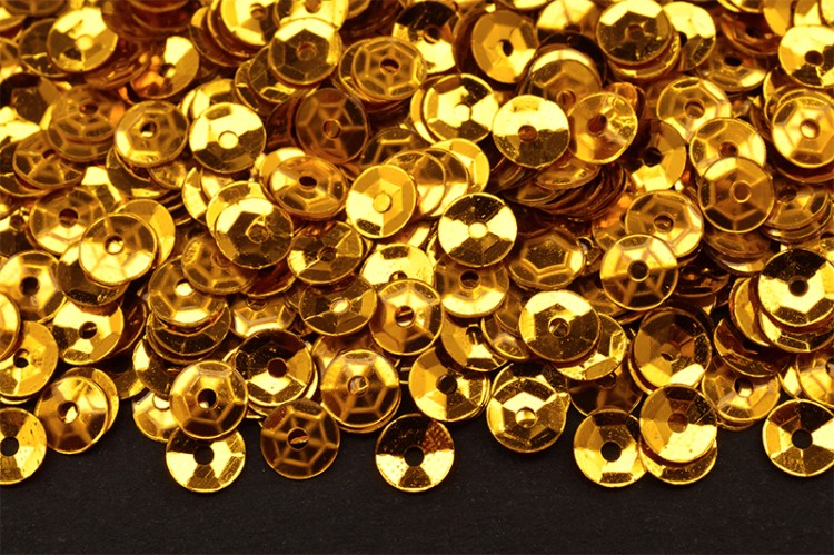 Пайетки круглые 4мм чашечка, цвет золото, 1022-071, 10г Пайетки круглые 4мм чашечка, цвет золото, 1022-071, 10г