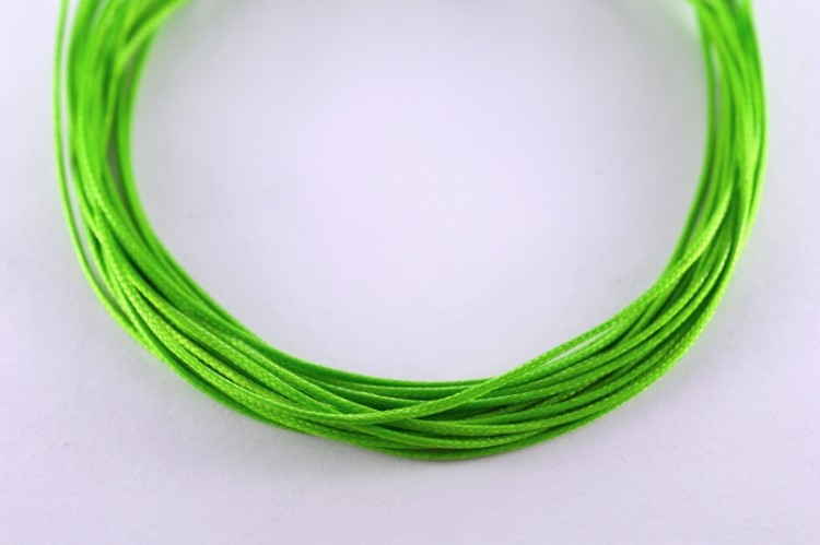 Шнур вощеный толщина 1мм, цвет зеленый, полиэфир, 53-012, 1 метр Шнур вощеный толщина 1мм, цвет зеленый, полиэфир, 53-012, 1 метр