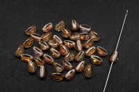 Бусины Pinch beads 5х3мм, отверстие 0,8мм, цвет 00030/98532 коричневый радужный/Crystal, 755-056, 10г (около 117шт)