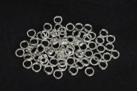 Кольца соединительные 4х0,7мм, двойные, цвет серебро, железо, 13-004, 10г (около 190шт)