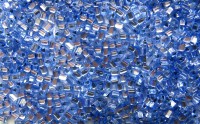 Бисер чешский PRECIOSA ТРИАНГЛ 2,5х2,5мм 37030 синий, серебряная линия внутри, 50г