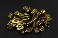Бусины акриловые Микс 8-17х3-17мм, цвет античное золото, 540-242, 10г (около 12шт)