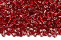 Бисер чешский PRECIOSA рубка 9/0 97090 гранатовый, серебряная линия внутри, 50г