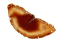 Срез Агата природного, оттенок коричневый, 87х38х5мм, отверстие 2мм, 37-388, 1шт