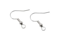 Швензы-крючки 17х21х0,8мм, отверстие 2мм, цвет серебро, латунь, 21-032, 5 пар