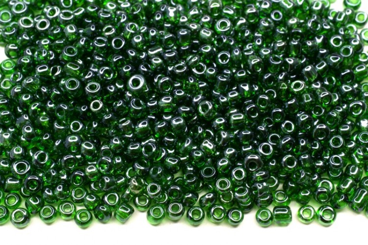 Бисер китайский круглый размер 12/0, цвет 0107 зеленый прозрачный, блестящий, 450г Бисер китайский круглый размер 12/0, цвет 0107 зеленый прозрачный, блестящий, 450г