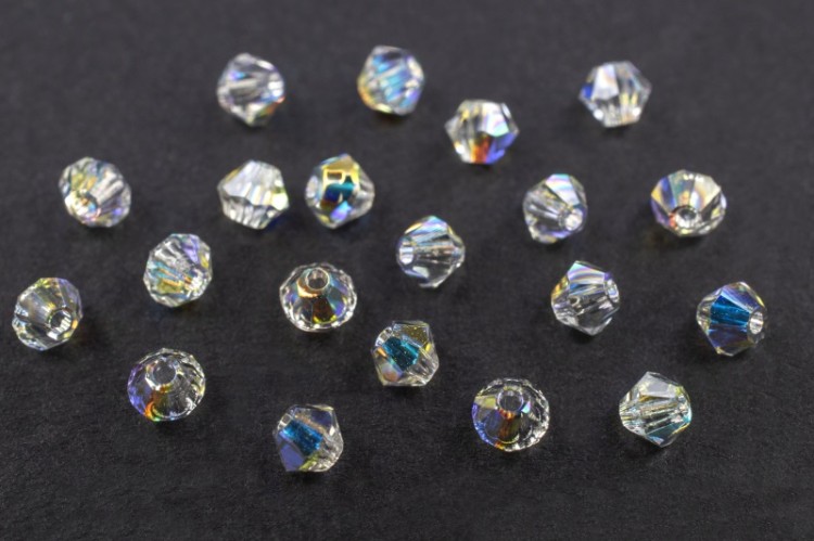 Бусина биконус Swarovski 5328 #001 AB 2,5мм Crystal Aurore Boreale, 5328-2,5-001-101, 20шт Бусина биконус Swarovski 5328 #001 AB 2,5мм Crystal Aurore Boreale, 5328-2,5-001-101, 20шт
