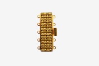 Замок-защелка на 5 нитей 37х11мм Elegant elements, отверстие 1мм, сплав металлов, позолота, 06-149, 1шт