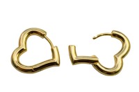 Серьги Конго Сердце 18х22х3мм, латунь, позолота, 21-543, 1 пара