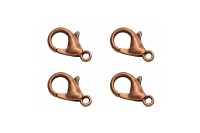 Замок-карабин 14х8мм, отверстие 1,5мм, цвет античная медь, сплав металлов, 07-020, 4шт