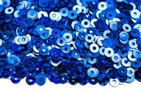Пайетки круглые 3мм плоские, цвет М11 синий/голографик, пластик, 1022-197, 10 грамм