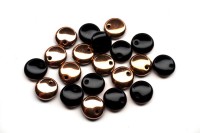 Бусины Lentils 6мм, отверстие 0,8мм, цвет 23980/27101 Jet/Capri Gold, 725-043, 20шт